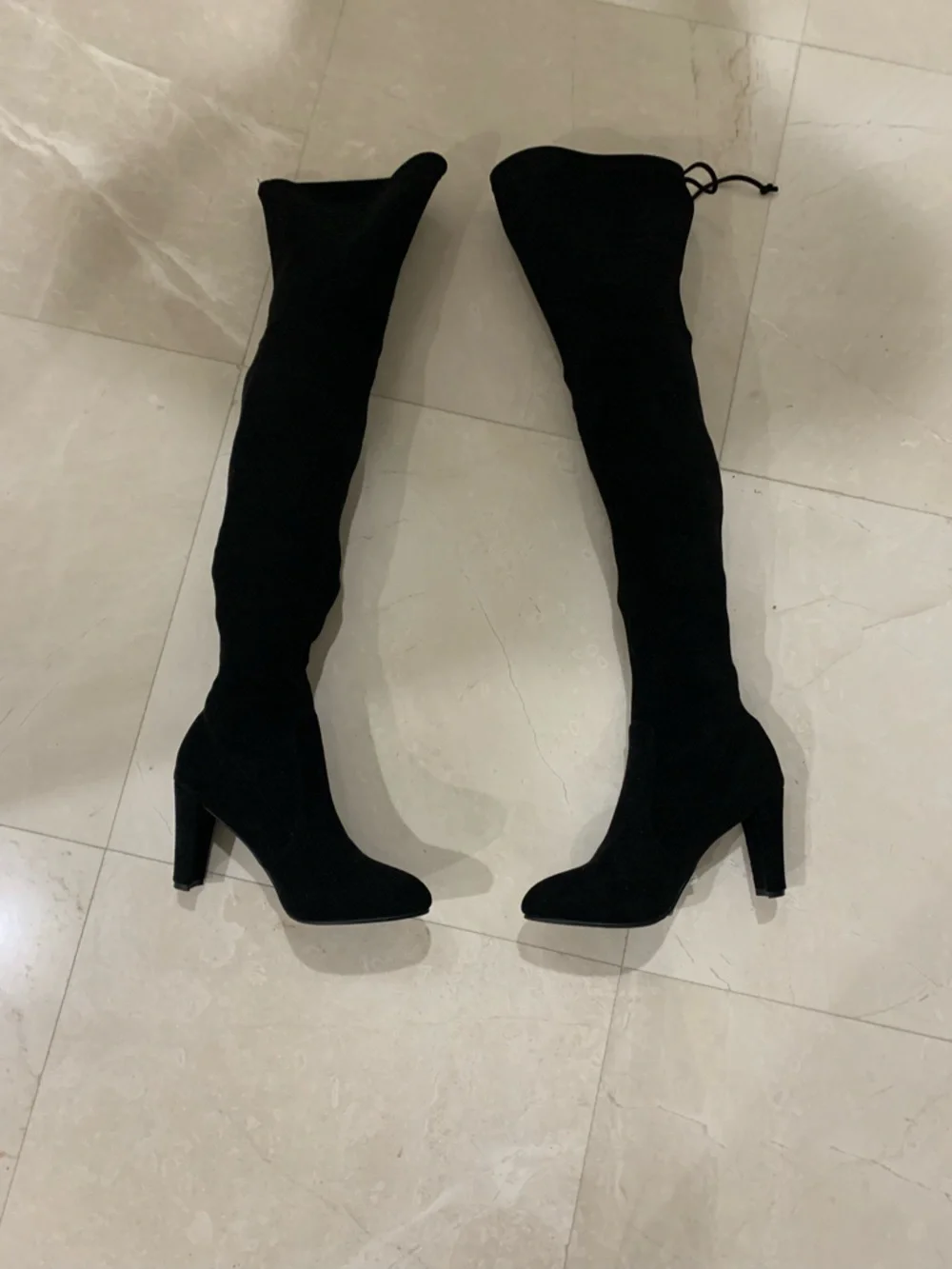 Stuart Weitzman Highland Stretch-Black Suede Over-the-Knee Boot Size 40